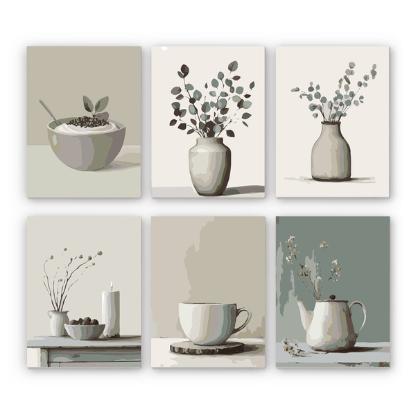 Neutral Plants Mini Paint by Numbers Kit – Creative Vibes Dubai