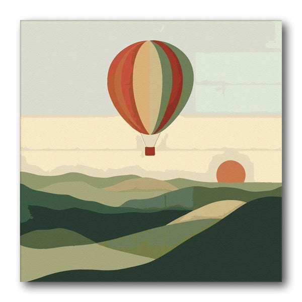 Hot Air Balloon And Hills Paint by Numbers Kit artwork – Creative Vibes Dubai