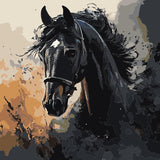 Black War Horse paint by numbers kit — Creative Vibes Dubai (detail 3)