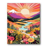 Sunrise Valley Flowers paint by numbers kit - finished artwork