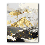 Gold Black Alpine Peaks paint by numbers artwork