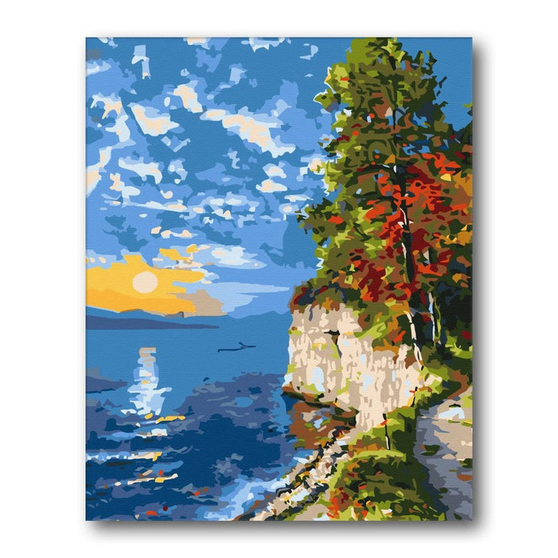 Coastal Cliff And Blue Sea Paint by Numbers Kit artwork