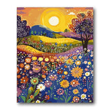 Sunlit Meadow And Hills paint by numbers kit - finished artwork