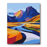 Color Stripe Mountain River paint by numbers artwork