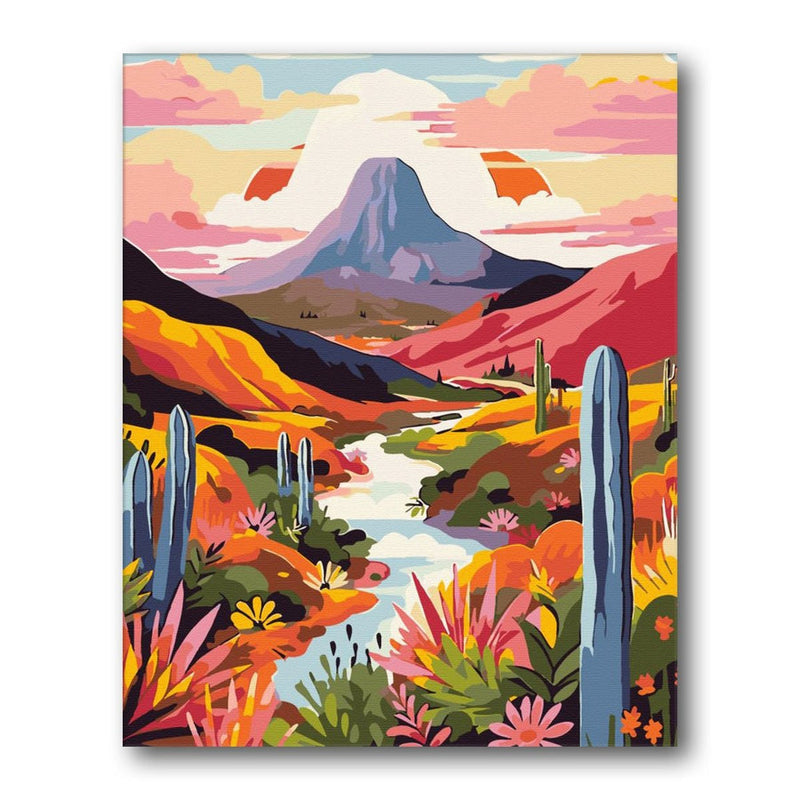 Winding Canyon River paint by numbers artwork
