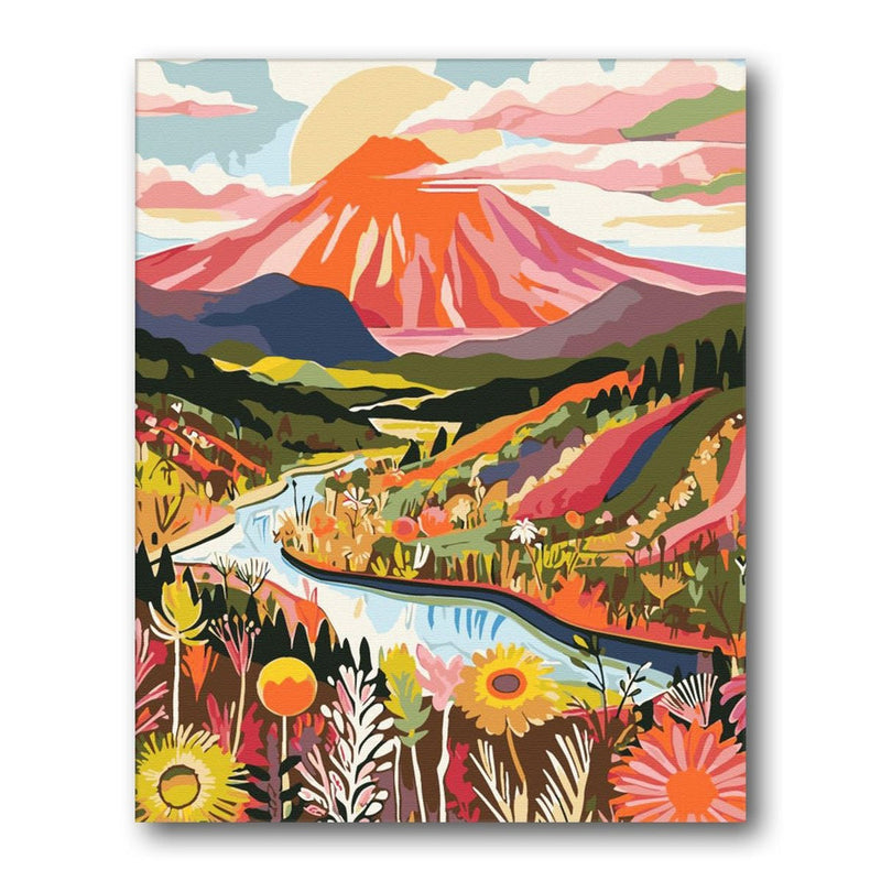 Sunlit Desert Wildflowers paint by numbers artwork