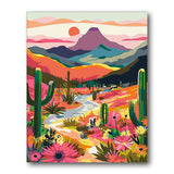 Cactus Canyon Sunset paint by numbers kit - finished artwork