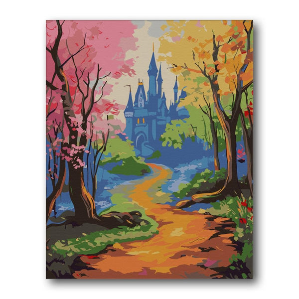 Moon Over Dream Castle Paint by Numbers Kit finished artwork – Creative Vibes Dubai