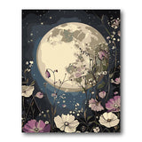 Full Moon Floral Frame Paint by Numbers Kit artwork
