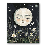 Smiling Moon With Flowers Paint by Numbers Kit artwork