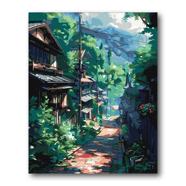 Old Town Lantern Street paint by numbers kit – Creative Vibes Dubai