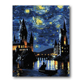 Riverside City At Night Paint by Numbers Kit artwork