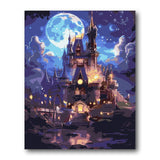 Night Castle By Lake paint by numbers kit