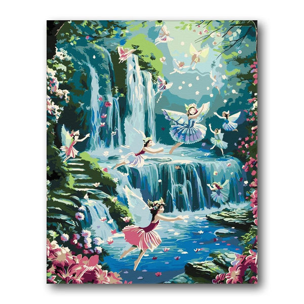 Tiered Waterfall Oasis paint by numbers kit – Creative Vibes Dubai