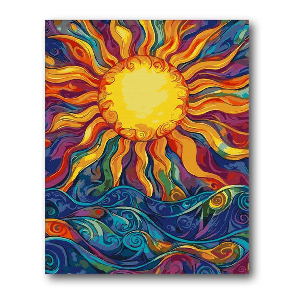 Radiant Sun Swirl Paint by Numbers Kit artwork – Creative Vibes Dubai