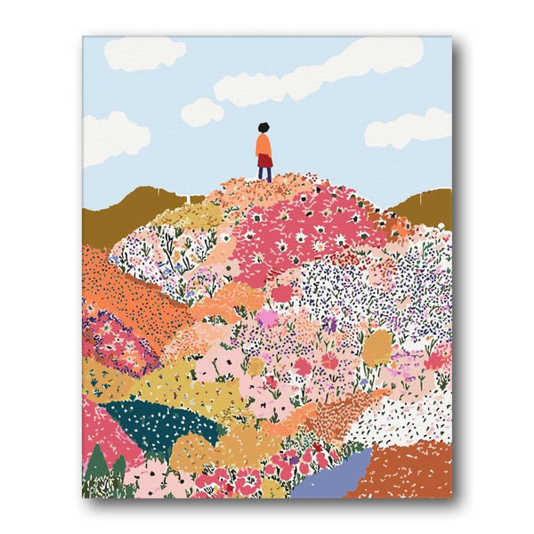Pink Hill With Lighthouse Paint by Numbers Kit artwork – Creative Vibes Dubai