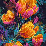 Neon Tulip Bouquet paint by numbers kit painting view