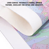 Neon Tulip Bouquet paint by numbers kit DIY Frame version contents