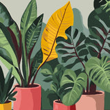 Potted Green Houseplants Paint By Numbers Kit painting view