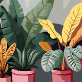 Modern Potted Foliage paint by numbers kit painting view