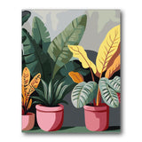 Modern Potted Foliage paint by numbers kit – finished artwork