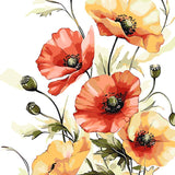 Orange Poppy Bouquet paint by numbers kit painting view detail