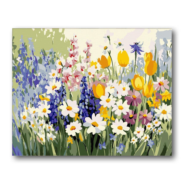 Meadow Wildflowers Panel paint by numbers kit – finished artwork – Creative Vibes Dubai
