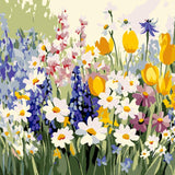 Meadow Wildflowers Panel painting view