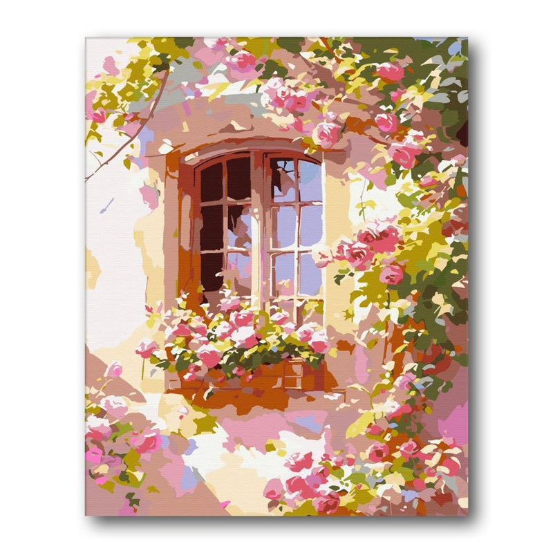 Rose Archway Doorway paint by numbers kit – finished artwork