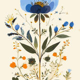 Blue Poppy Botanical Paint By Numbers Kit painting view
