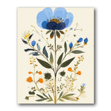 Blue Poppy Botanical paint by numbers kit – finished artwork