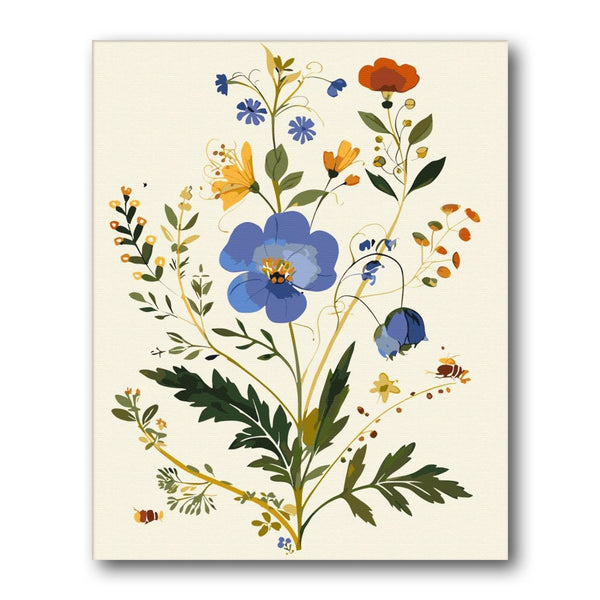 Yellow Berries Botanical paint by numbers kit – finished artwork – Creative Vibes Dubai
