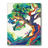 Rainbow Tree By River paint by numbers kit – finished artwork