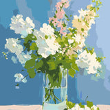 White Blossoms In Glass painting view