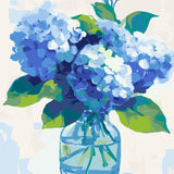 Blue Hydrangea In Jar Paint By Numbers Kit painting view