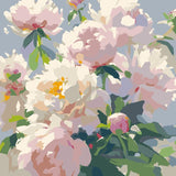 White Peonies In Vase Paint By Numbers Kit painting view