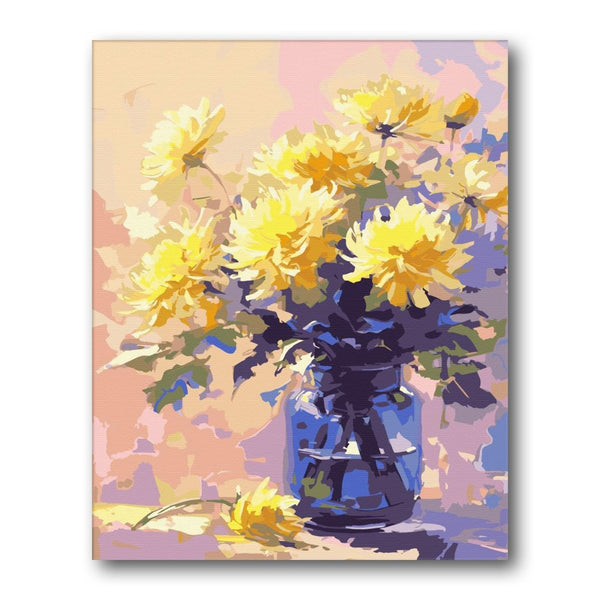 Pastel Flower Bouquet paint by numbers kit – finished artwork – Creative Vibes Dubai