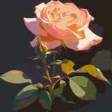 Dark Rose On Black painting view