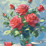 Red Roses Bunch painting view