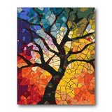 Stained Glass Tree paint by numbers kit – finished artwork