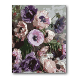 Purple Anemone Bouquet paint by numbers kit – finished artwork