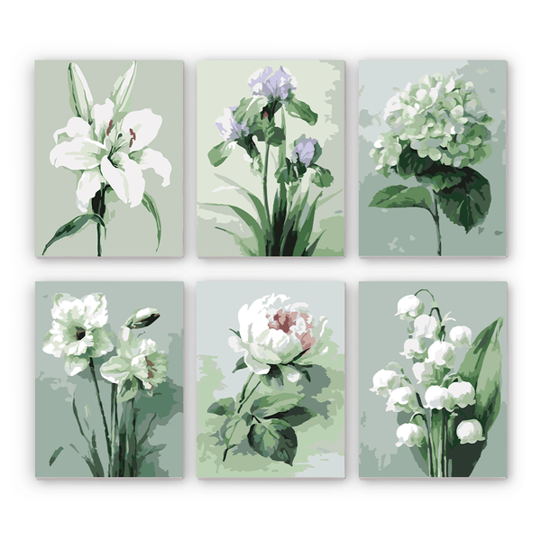 Classic Florals Mini Paint by Numbers Kit finished mini canvas from Creative Vibes – Creative Vibes Dubai