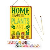 Plant Home metal tin sign paint-by-numbers kit — Creative Vibes Dubai UAE