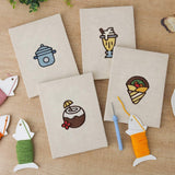 Mini punch needle kit 4pcs food motifs detail