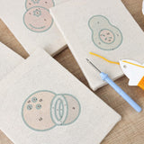 Finished mini punch needle kit artwork - Embroidered Fruit Designs