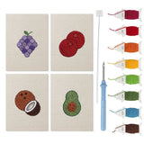 Mini Punch Needle Kit 4pcs Embroidered Fruit Designs