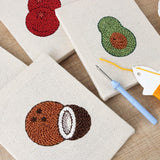 Mini punch needle kit process - Embroidered Fruit Designs