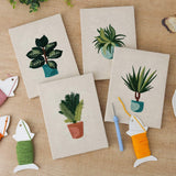 Mini Punch Needle 4pcs potted plants detail