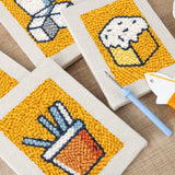 Mini punch needle kit process - Tea Time Illustrations design