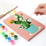 Cactus Pot DIY paint-by-numbers hardcover notebook — Creative Vibes Dubai UAE
